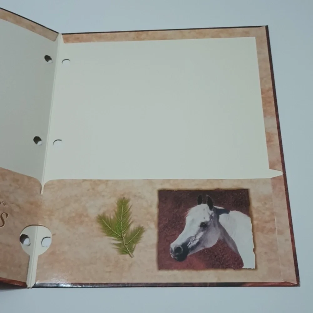 5/$15 VTG Mead Folder White Horse 3 Ring